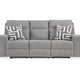 Ashley Cloe Power Reclining Sofa Gray Performance Nuvella 2 Pillows 88 Inch BM332242
