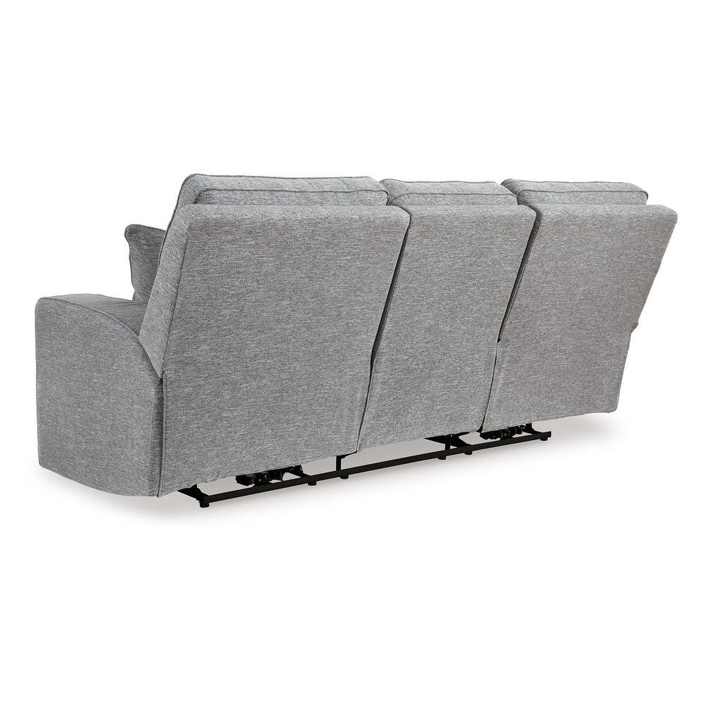 Ashley Cloe Power Reclining Sofa Gray Performance Nuvella 2 Pillows 88 Inch BM332242