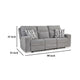 Ashley Cloe Power Reclining Sofa Gray Performance Nuvella 2 Pillows 88 Inch BM332242