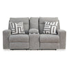Ashley Cloe Power Reclining Loveseat Gray Performance Nuvella 2 Pillows BM332243