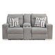Ashley Cloe Power Reclining Loveseat Gray Performance Nuvella 2 Pillows BM332243