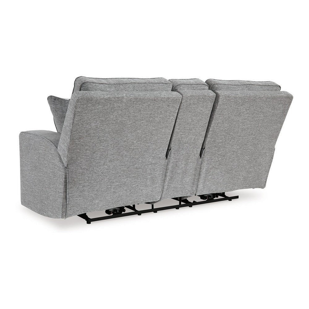 Ashley Cloe Power Reclining Loveseat Gray Performance Nuvella 2 Pillows BM332243