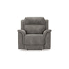 Ashley Corbin Power Recliner Chair Zero Draw USB Slate Gray Faux Leather BM332248