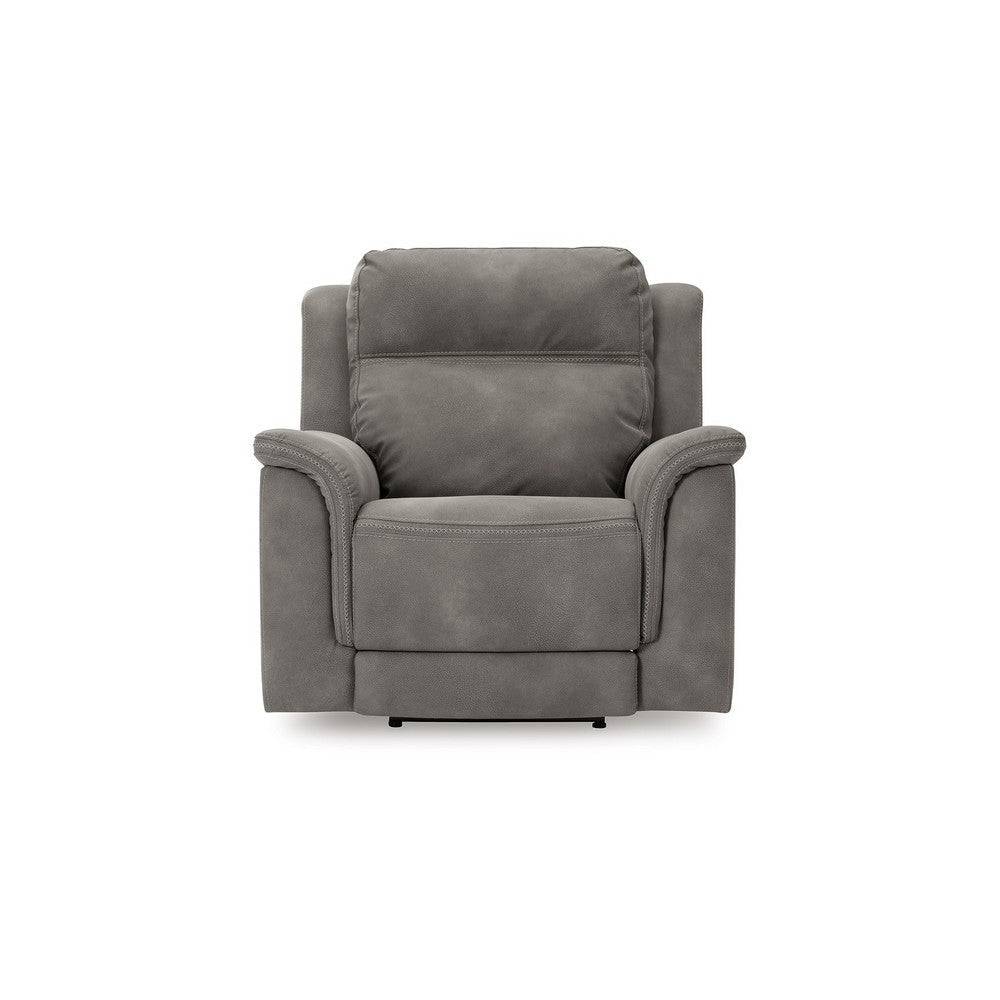 Ashley Corbin Power Recliner Chair Zero Draw USB Slate Gray Faux Leather BM332248