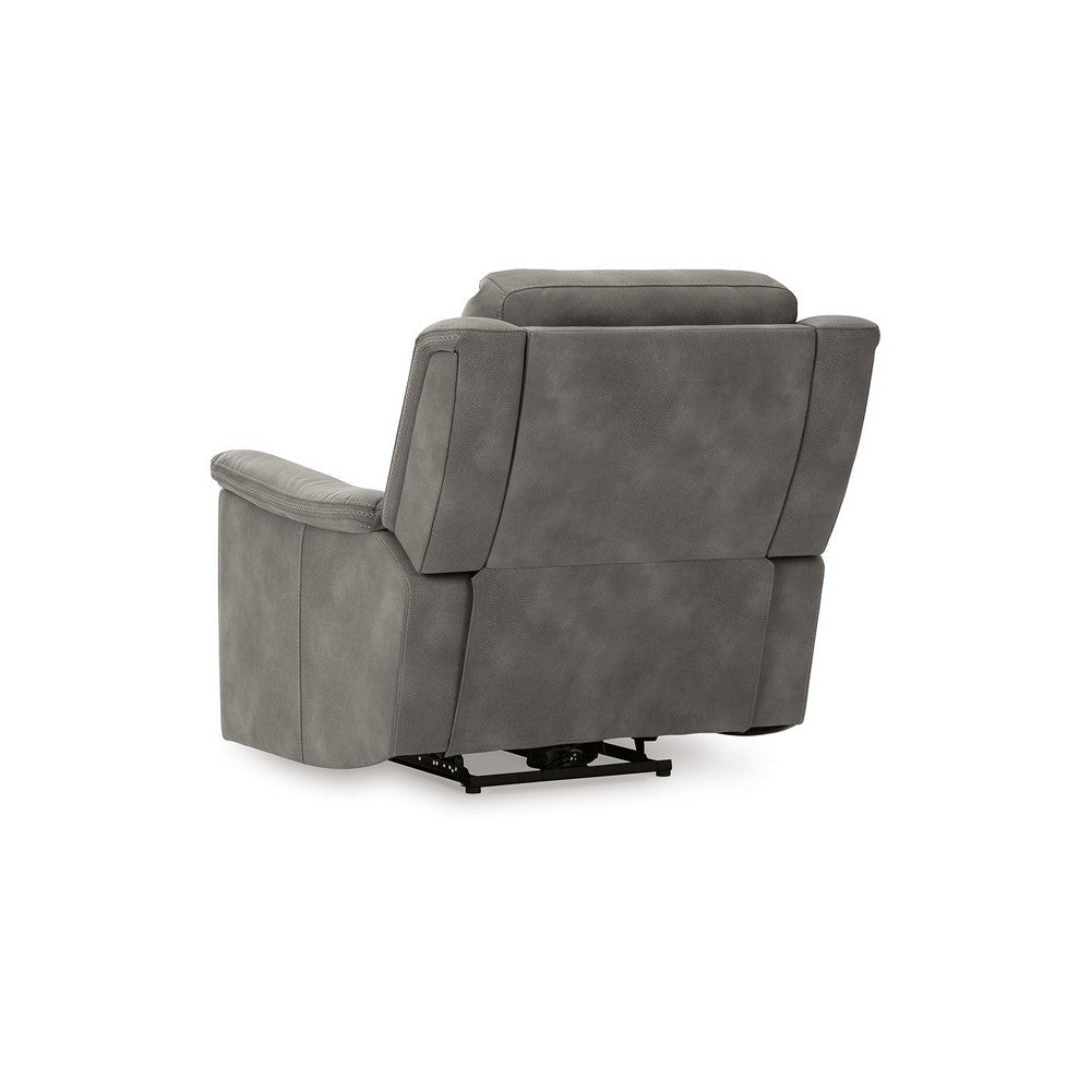 Ashley Corbin Power Recliner Chair Zero Draw USB Slate Gray Faux Leather BM332248