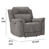Ashley Corbin Power Recliner Chair Zero Draw USB Slate Gray Faux Leather BM332248