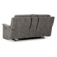 Ashley Corbin Power Recliner Loveseat in Slate Gray Faux Leather w Cupholders BM332249