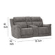 Ashley Corbin Power Recliner Loveseat in Slate Gray Faux Leather w Cupholders BM332249