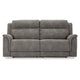 Ashley Corbin Power Recliner Sofa Zero Draw USB Slate Gray Faux Leather BM332250