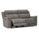 Ashley Corbin Power Recliner Sofa, Zero Draw USB, Slate Gray Faux Leather