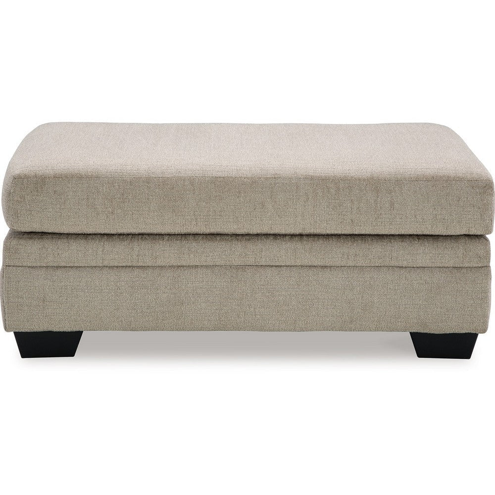 Ashley Ead Ottoman Bench 44 Inch Soft Taupe Brown Polyester Faux Wood Legs BM332252