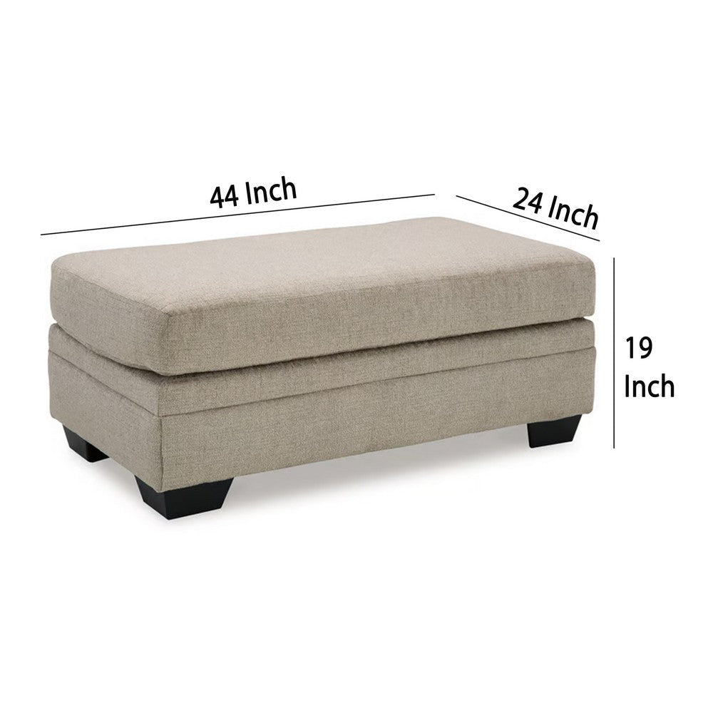 Ashley Ead Ottoman Bench 44 Inch Soft Taupe Brown Polyester Faux Wood Legs BM332252