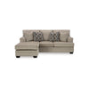 Ashley Ead Sectional Sofa Reversible Chaise, 4 Pillows, Taupe Brown Polyester