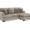Ashley Ead Sectional Sofa Reversible Chaise, 4 Pillows, Taupe Brown Polyester