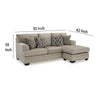Ashley Ead Sectional Sofa Reversible Chaise, 4 Pillows, Taupe Brown Polyester