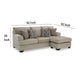 Ashley Ead Sectional Sofa Reversible Chaise, 4 Pillows, Taupe Brown Polyester