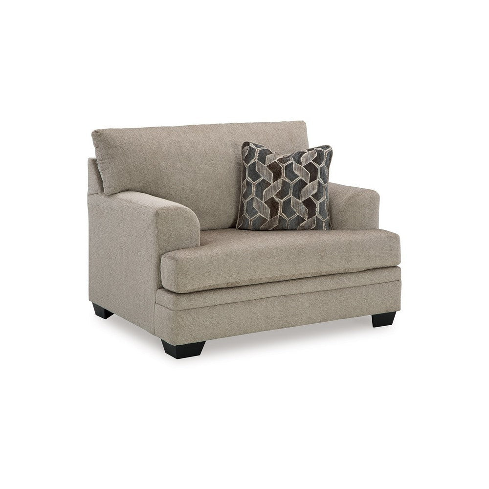 Ashley Ead Oversized Accent Chair, 1 Accent Pillow, Taupe Brown Polyester