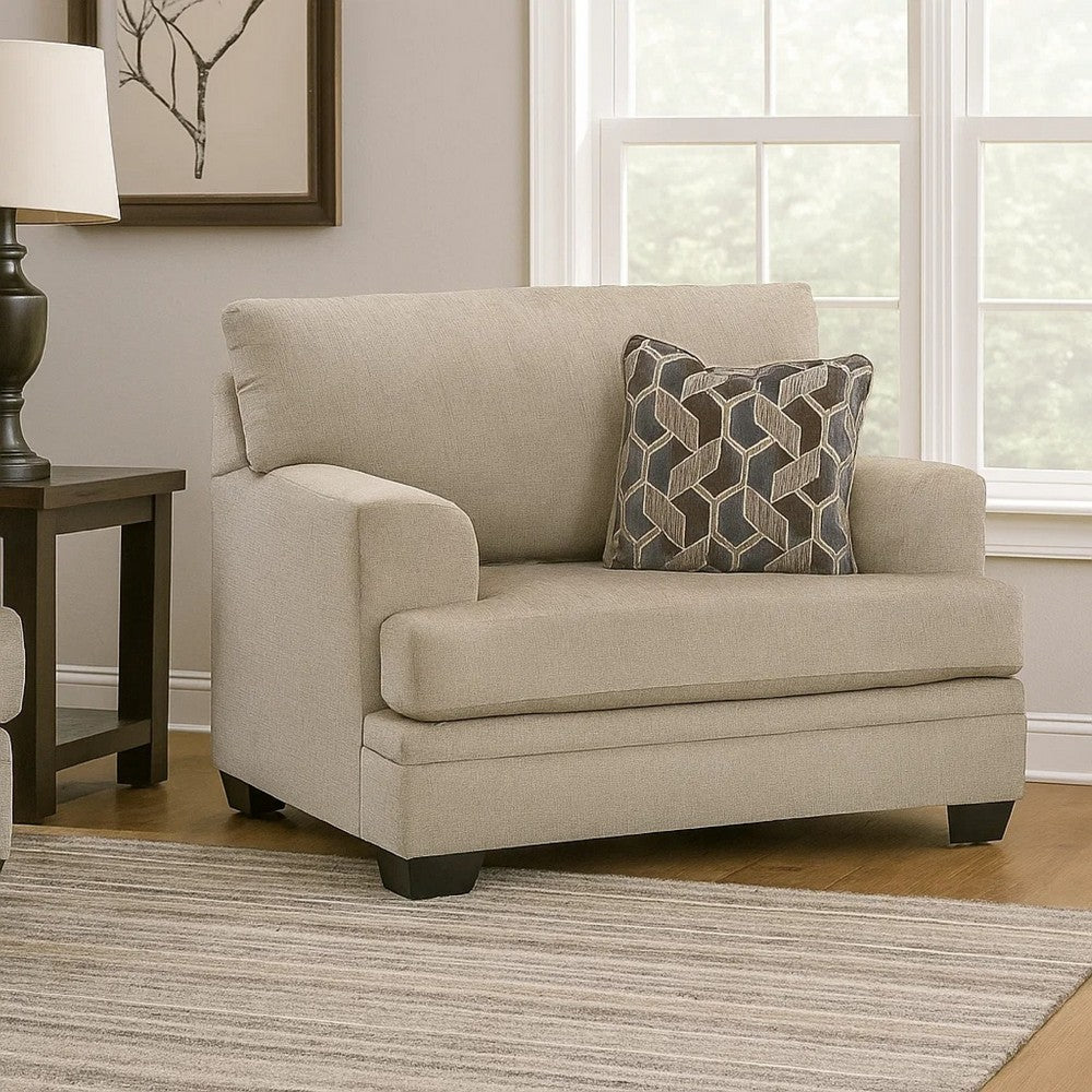 Ashley Ead Oversized Accent Chair, 1 Accent Pillow, Taupe Brown Polyester