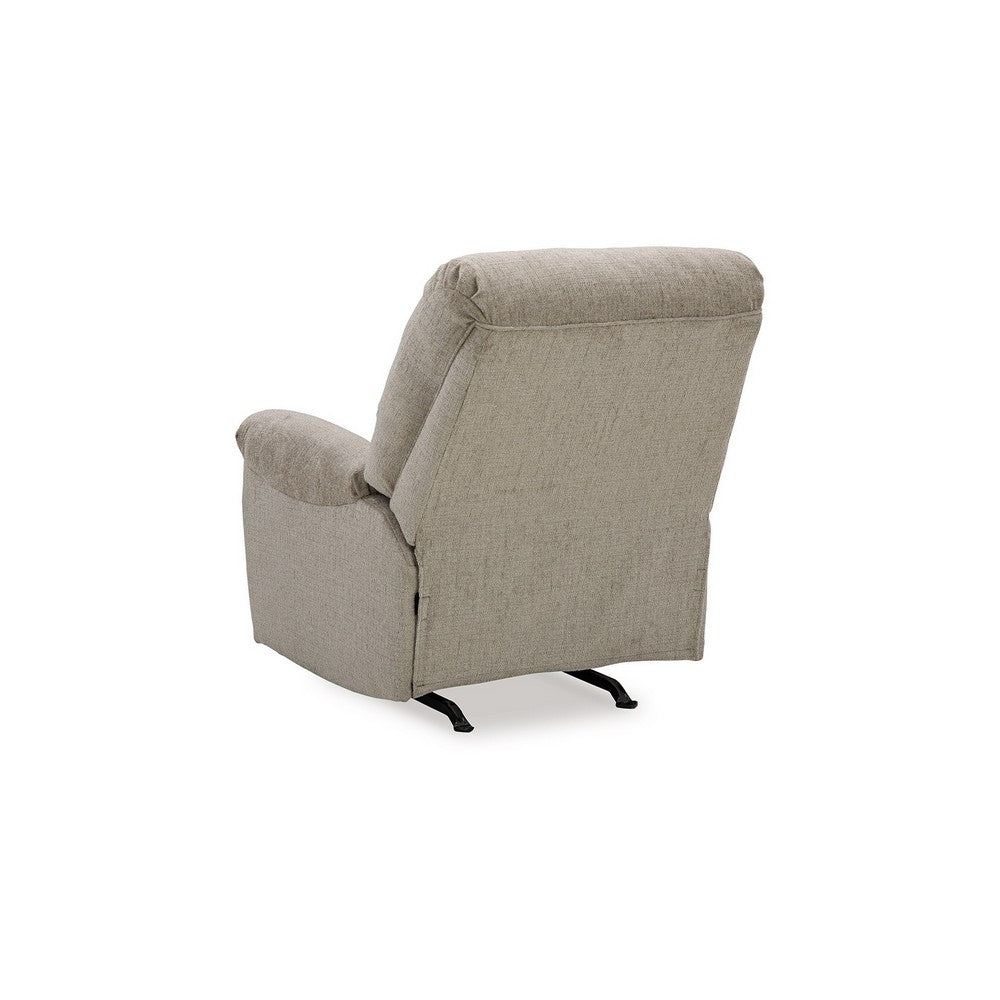 Ashley Ead Manual Rocker Recliner Chair, Plush Cushion Taupe Brown Polyester