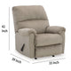 Ashley Ead Manual Rocker Recliner Chair, Plush Cushion Taupe Brown Polyester