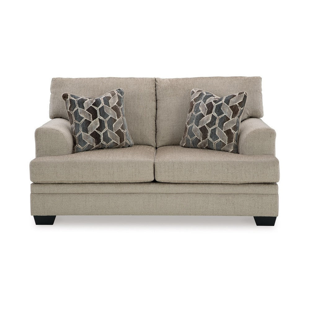 Ashley Ead Loveseat 2 Accent Pillows Taupe Brown Polyester Sag Resistant BM332256