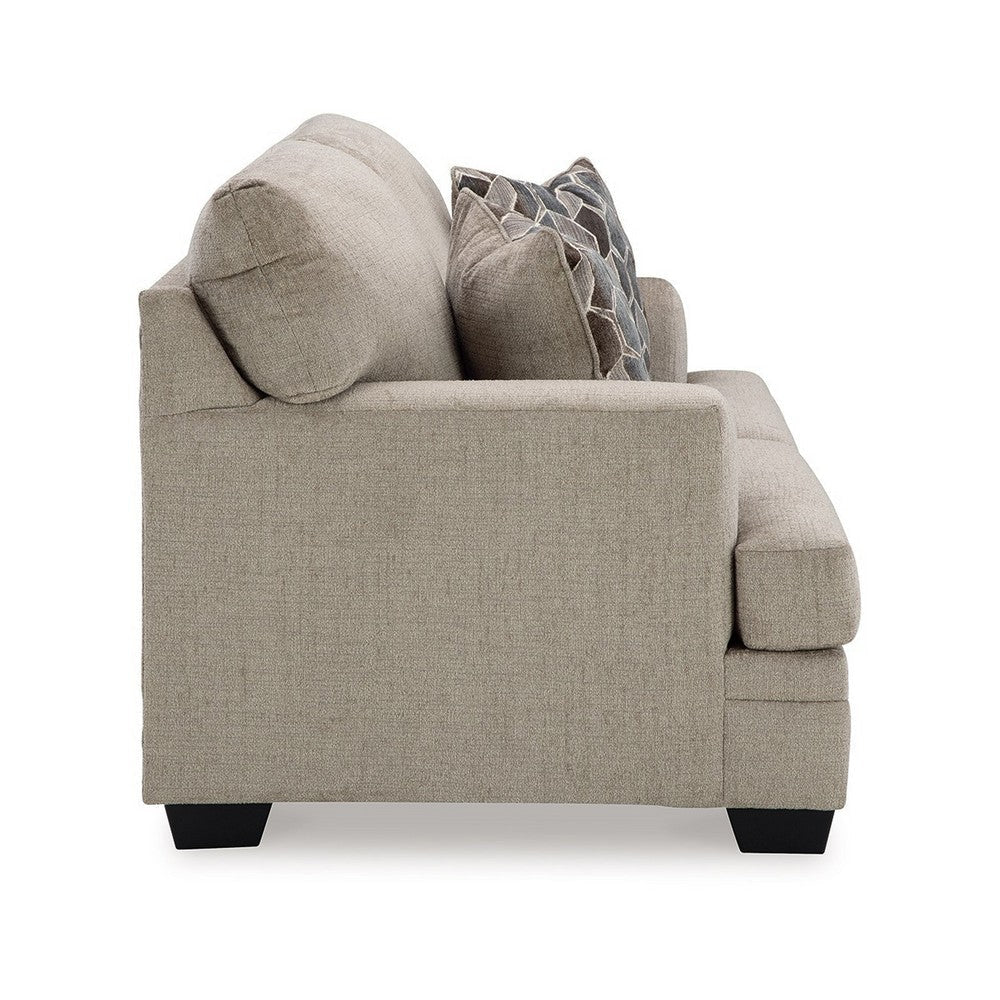 Ashley Ead Loveseat 2 Accent Pillows Taupe Brown Polyester Sag Resistant BM332256
