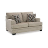 Ashley Ead Loveseat, 2 Accent Pillows, Taupe Brown Polyester, Sag Resistant