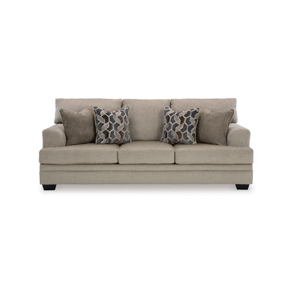 Ashley Ead Sofa Sleeper Memory Foam Queen Bed 4 Accent Pillows Taupe Brown BM332258