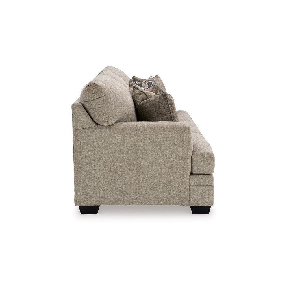 Ashley Ead Sofa Sleeper Memory Foam Queen Bed 4 Accent Pillows Taupe Brown BM332258