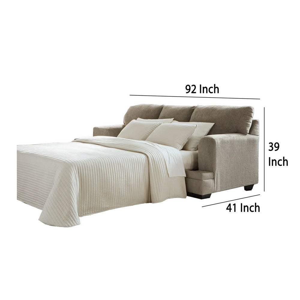Ashley Ead Sofa Sleeper Memory Foam Queen Bed 4 Accent Pillows Taupe Brown BM332258