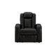 Ashley Aven Power Recliner Chair Premium Features Midnight Blue Faux Leather BM332259