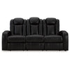 Ashley Aven Power Recliner Sofa LED Midnight Blue Faux Leather 86 Inch BM332260