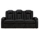 Ashley Aven Power Recliner Sofa LED Midnight Blue Faux Leather 86 Inch BM332260
