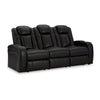 Ashley Aven Power Recliner Sofa LED Midnight Blue Faux Leather 86 Inch BM332260
