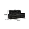 Ashley Aven Power Recliner Sofa LED Midnight Blue Faux Leather 86 Inch BM332260