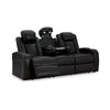 Ashley Aven Power Recliner Sofa, LED, Midnight Blue Faux Leather, 86 Inch
