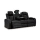 Ashley Aven Power Recliner Sofa, LED, Midnight Blue Faux Leather, 86 Inch