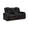 Ashley Aven Power Recliner Loveseat LED Midnight Blue Faux Leather 75 Inch BM332261