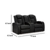 Ashley Aven Power Recliner Loveseat LED Midnight Blue Faux Leather 75 Inch BM332261