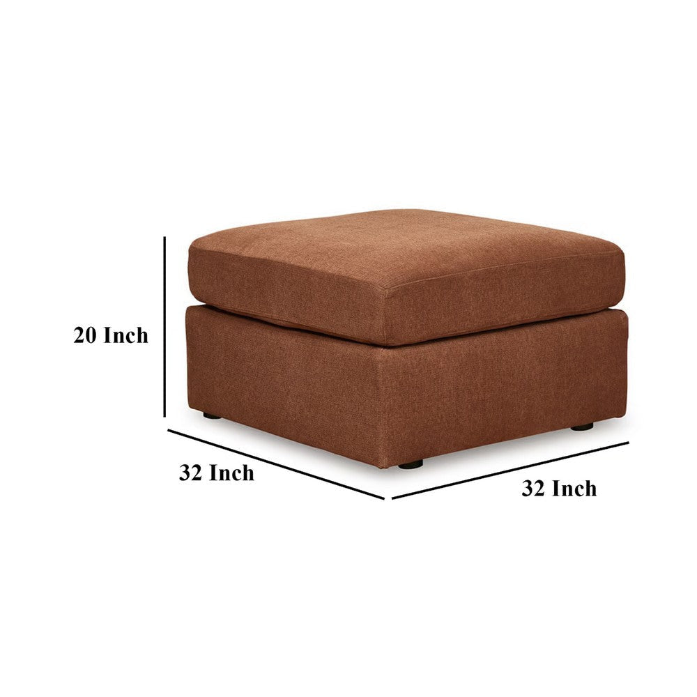Ashley Meso Oversized Square Ottoman Spice Orange Nuvella Polyester 32 Inch BM332262