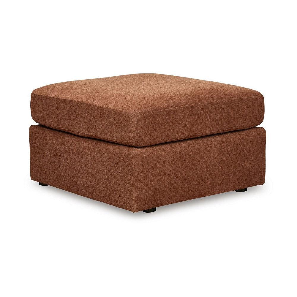 Ashley Meso Oversized Square Ottoman, Spice Orange Nuvella Polyester, 32 Inch