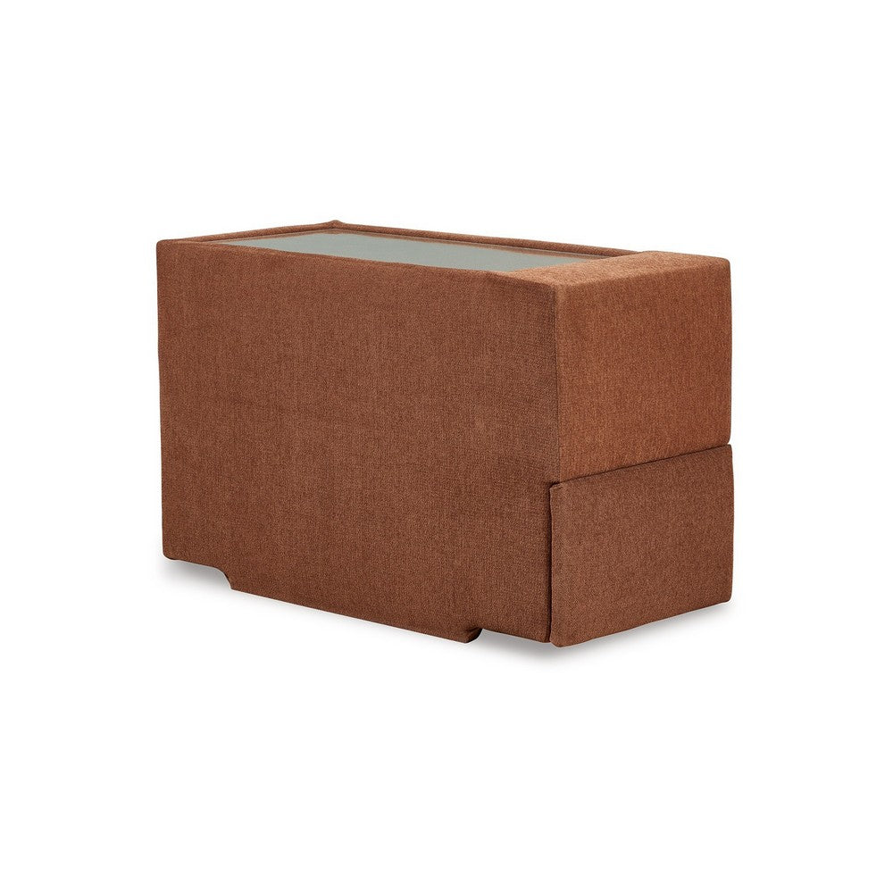 Ashley Meso Modular Console Side Table with Storage, Orange Nuvella, 37 Inch