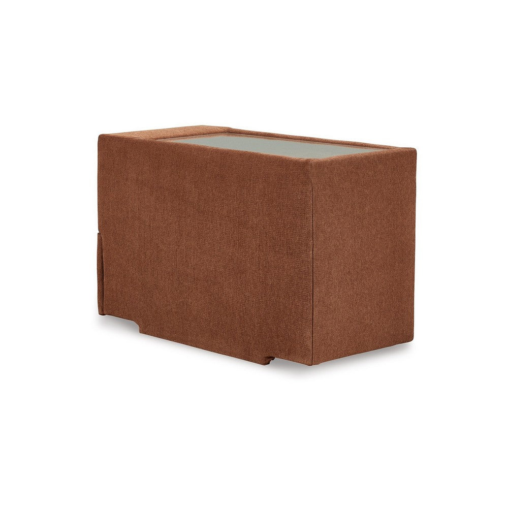 Ashley Meso Modular Console Side Table with Storage, Orange Nuvella, 37 Inch