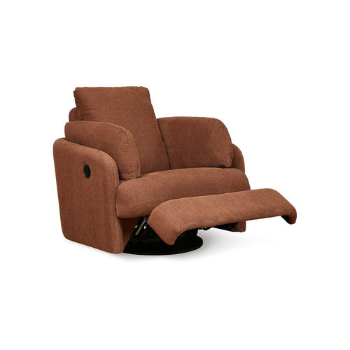 Ashley Meso Swivel Manual Glider Recliner Chair, Orange Nuvella Polyester