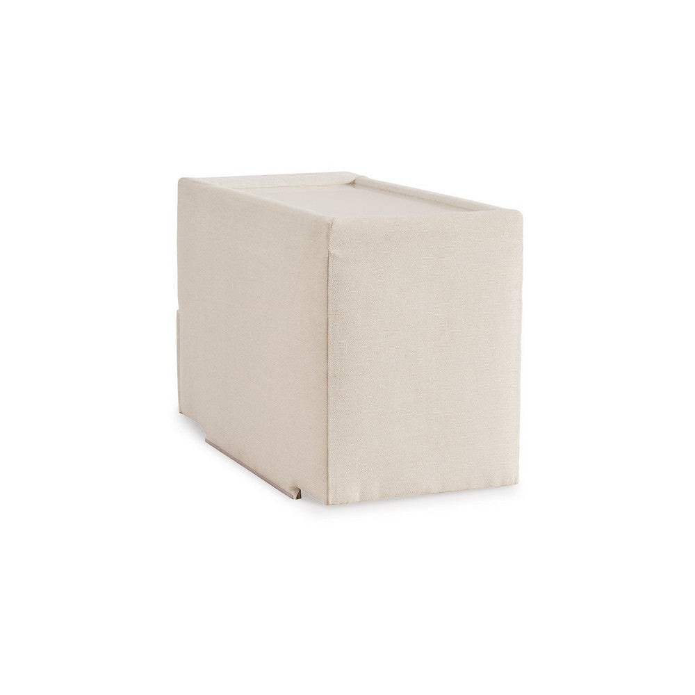 Ashley Meso Modular Console Side Table Storage Oyster Ivory Nuvella,37 Inch BM332268