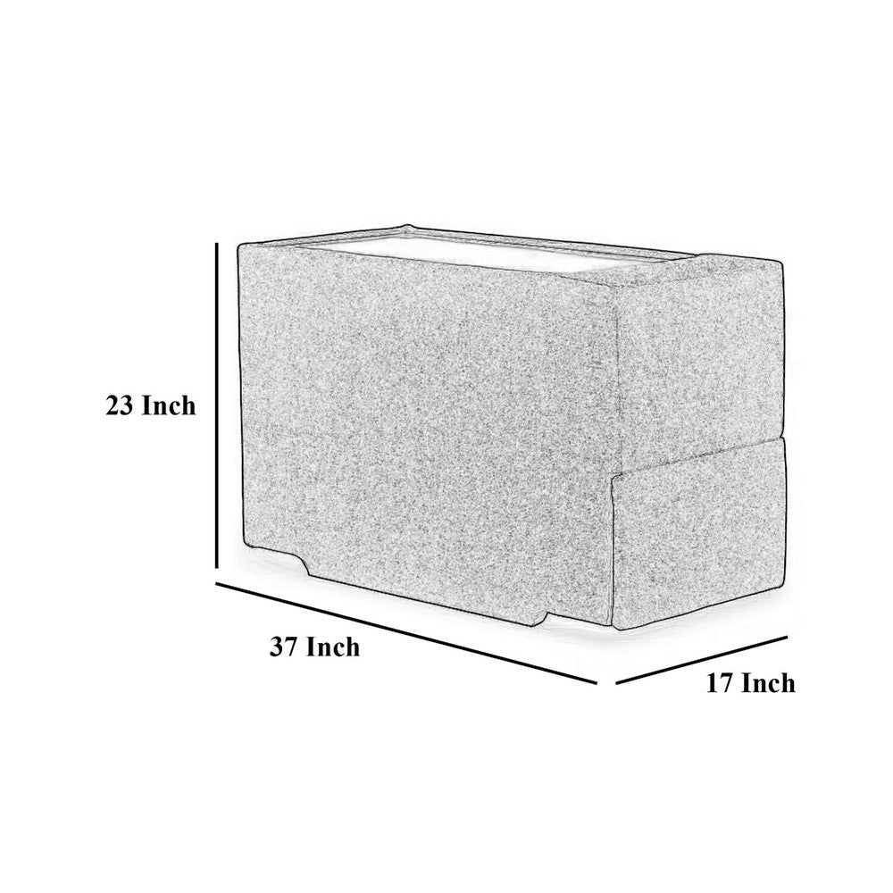 Ashley Meso Modular Console Side Table Storage Oyster Ivory Nuvella,37 Inch BM332268