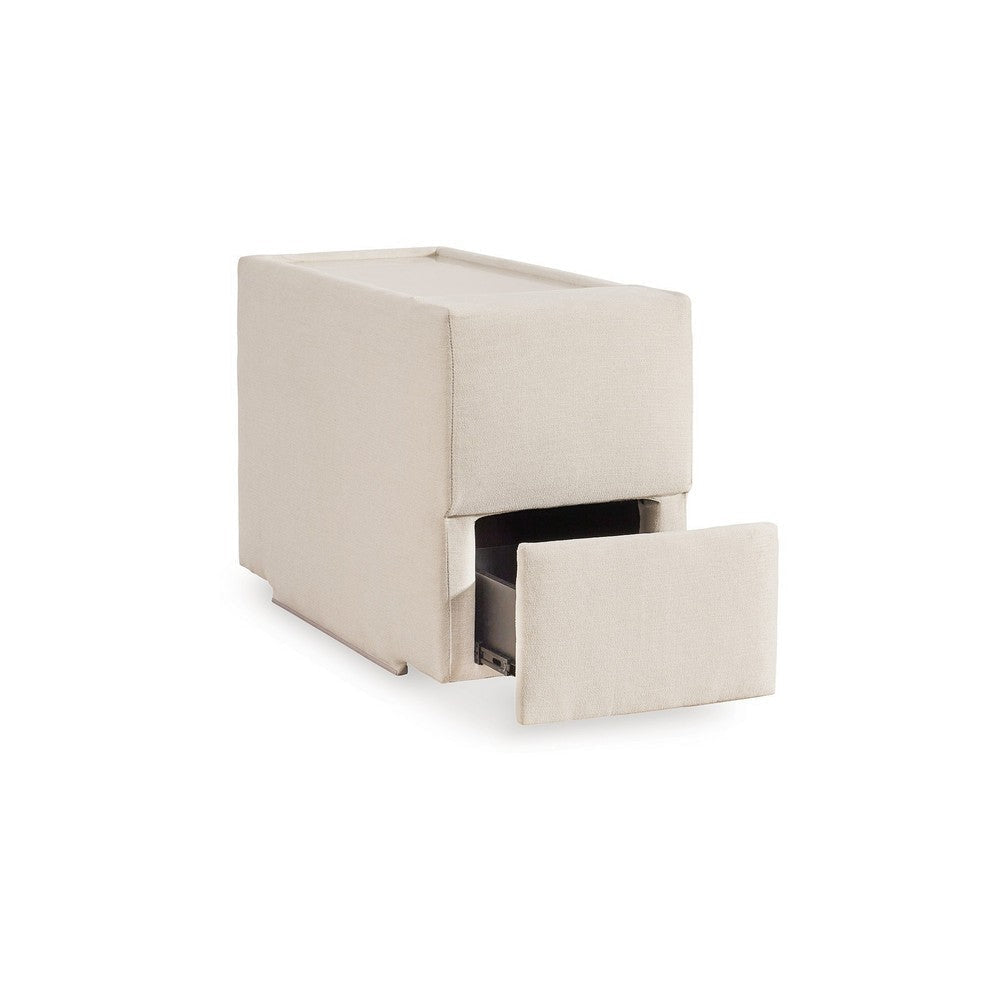 Ashley Meso Modular Console Side Table, Storage, Oyster Ivory Nuvella,37 Inch