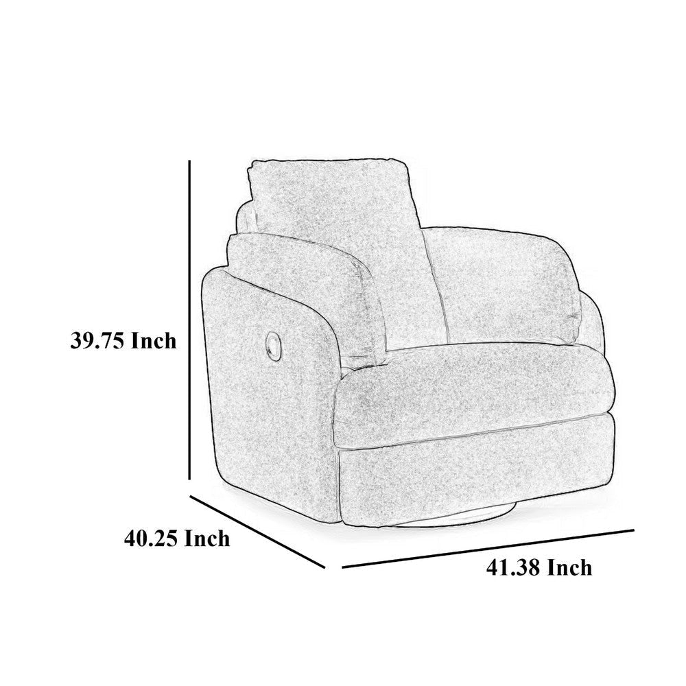 Ashley Meso Swivel Manual Glider Recliner Chair Ivory Nuvella Polyester