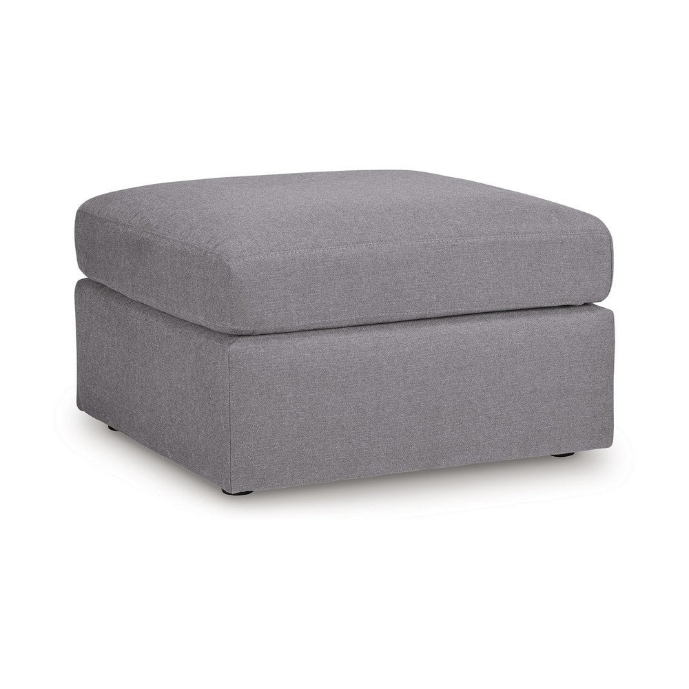 Ashley Meso Oversized Square Ottoman, Granite Gray Nuvella Polyester, 32 Inch