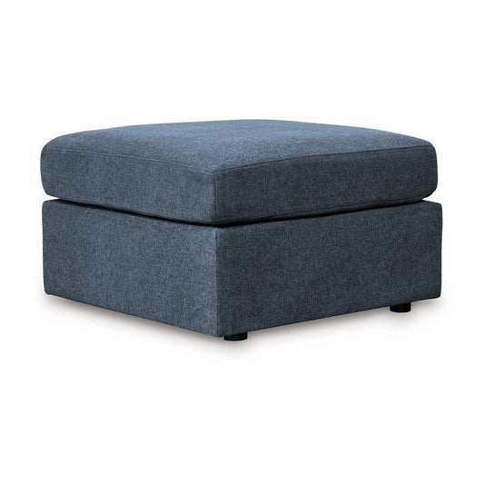Ashley Meso Oversized Square Ottoman, Ink Blue Nuvella Polyester, 32 Inch